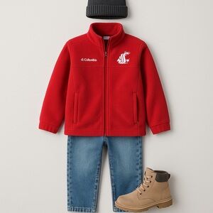 Columbia Red Fleece Jacket Sz Small